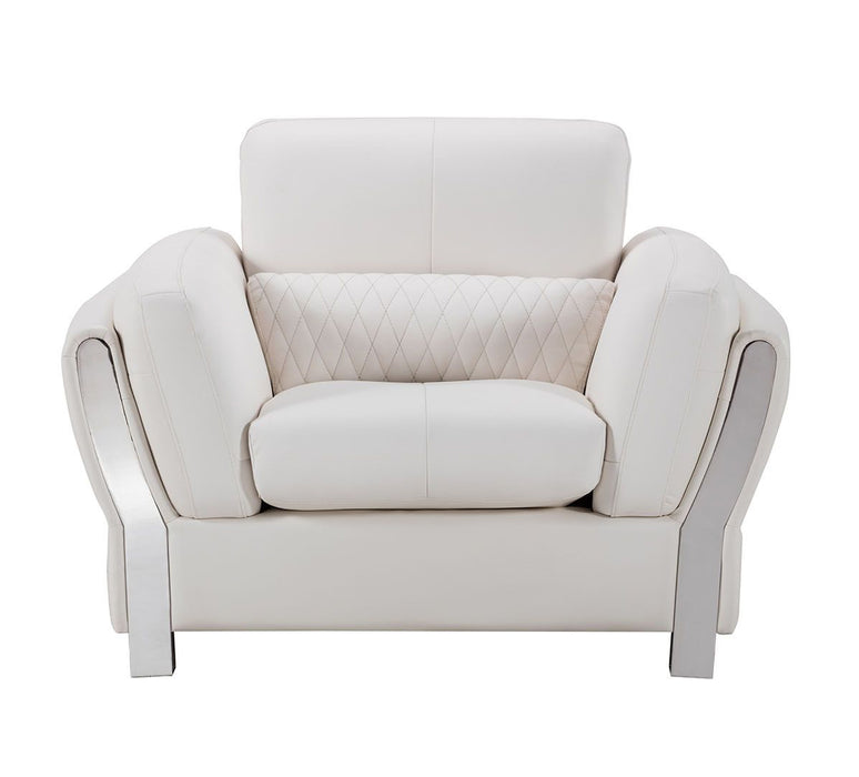American Eagle Furniture - AE690 White Microfiber Leather Chair - AE690-W-CHR - GreatFurnitureDeal