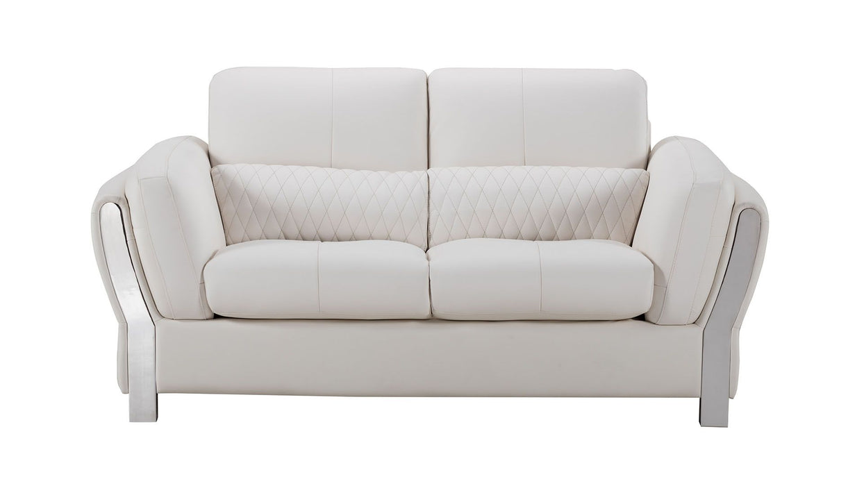 American Eagle Furniture - AE690 White Microfiber Leather 3 Piece Living Room Set - AE690-W- SLC - GreatFurnitureDeal