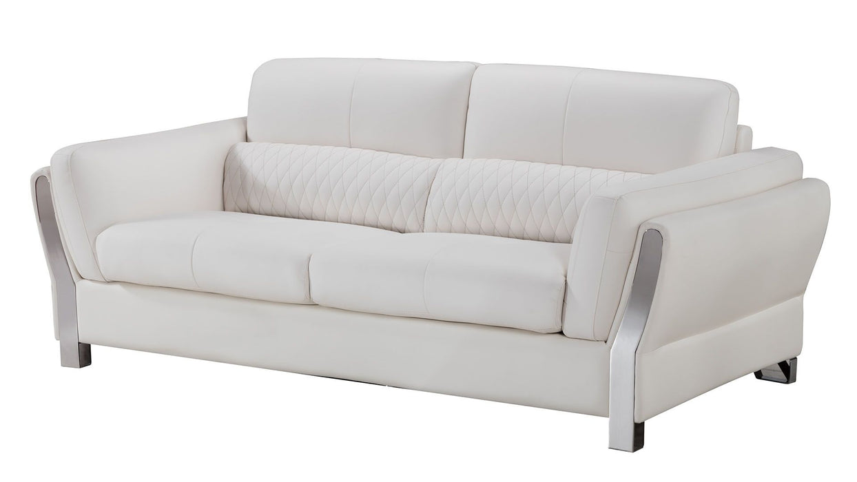 American Eagle Furniture - AE690 White Microfiber Leather 3 Piece Living Room Set - AE690-W- SLC - GreatFurnitureDeal