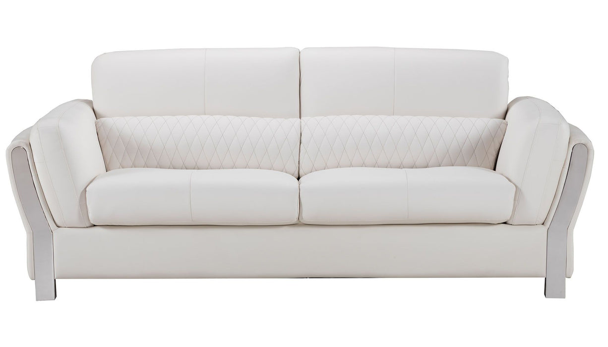 American Eagle Furniture - AE690 White Microfiber Leather Sofa - AE690-W-SF