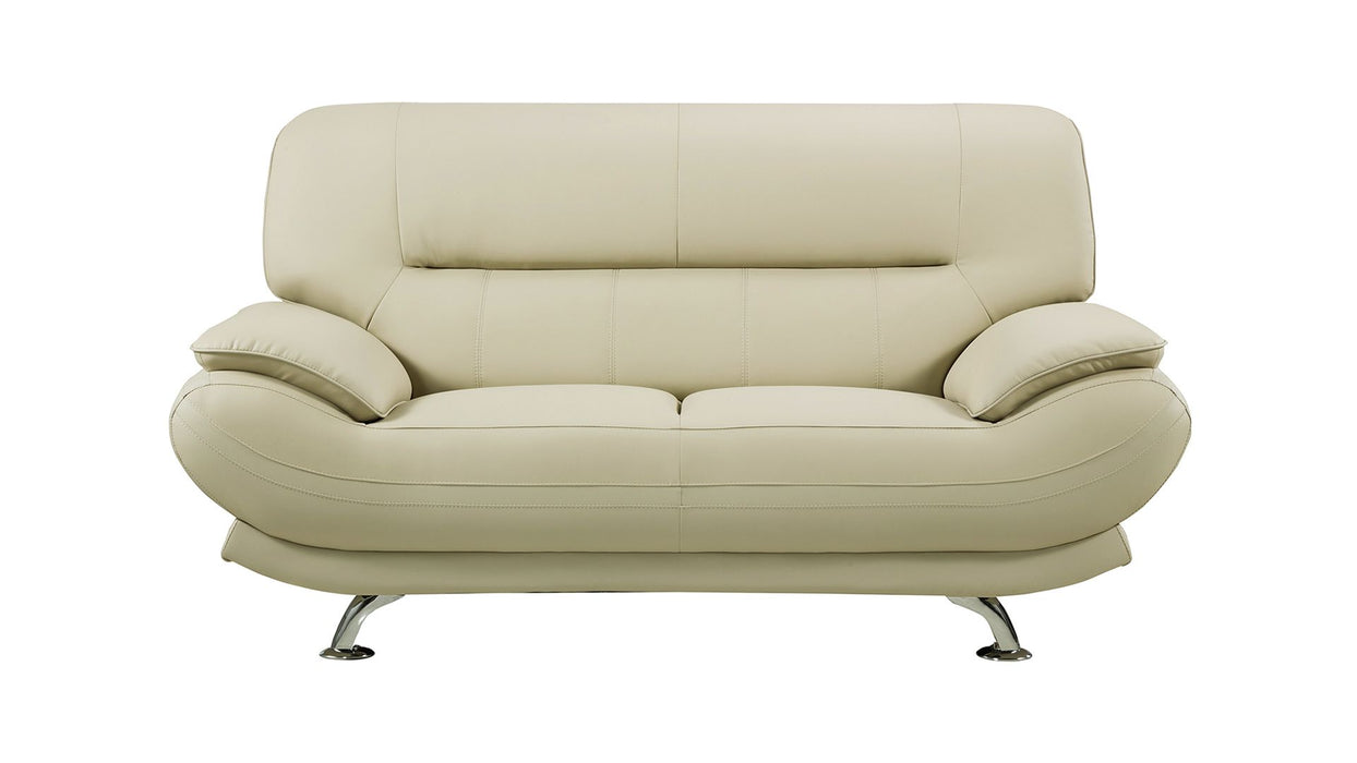 American Eagle Furniture - AE709-CRM Khaki Faux Leather 3 Piece Living Room Set - AE709-CRM- SLC - GreatFurnitureDeal
