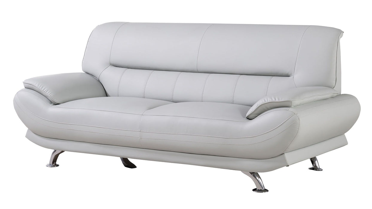 American Eagle Furniture - AE709 Light Gray Faux Leather 2 Piece Sofa Set - AE709-LG- SL - GreatFurnitureDeal