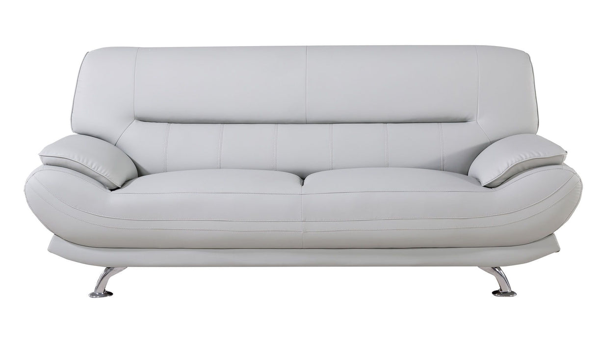 American Eagle Furniture - AE709 Light Gray Faux Leather Sofa - AE709-LG-SF - GreatFurnitureDeal