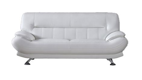 American Eagle Furniture - AE709 White Faux Leather Sofa - AE709-W-SF