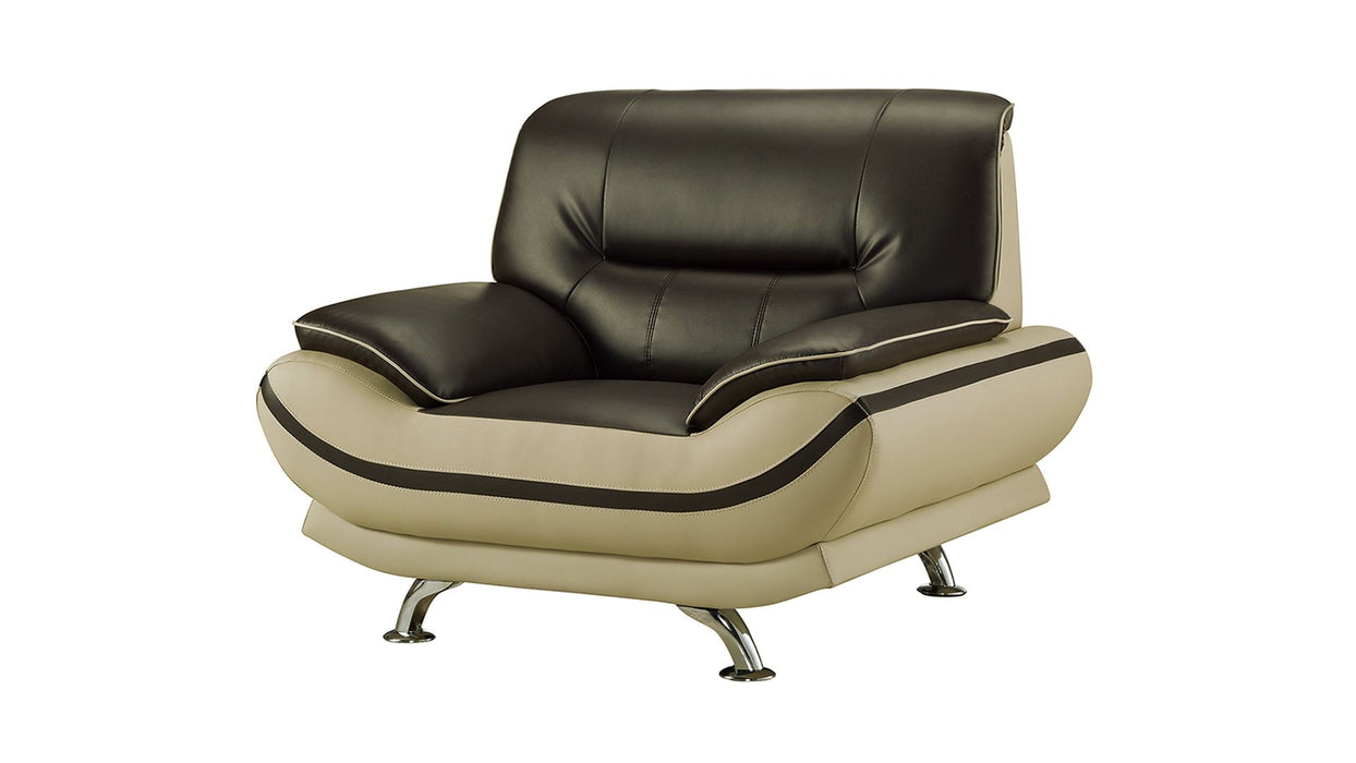 American Eagle Furniture - AE709-MA.LG Raisin and Khaki Faux Leather 3 Piece Living Room Set -  AE709-MA.LG- SLC - GreatFurnitureDeal