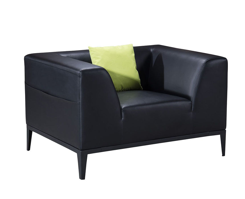 American Eagle Furniture - AE-D820 Black Faux Leather Chair - AE-D820-BK-CHR