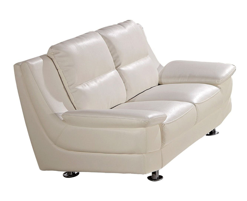 American Eagle Furniture - AE768 Snow White Faux Leather Loveseat - AE768-SW-LS