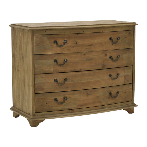 GJ Styles - Pine 4 Drawer Bowfront W/ Natural Wax Seal - AH05 - GreatFurnitureDeal