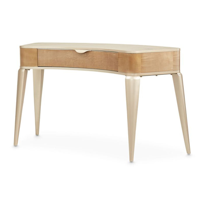 AICO Furniture - Malibu Crest Vanity/Writing Desk W/Mirror in Blush - N9007058-68-131 - GreatFurnitureDeal