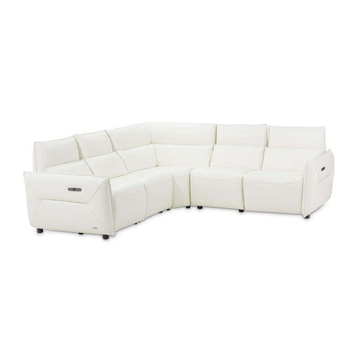 AICO Furniture - Mia Bella Verona 5-Piece Sectional Sofa in Snow - MBLP-VRNA-WHT-5PCSET - GreatFurnitureDeal