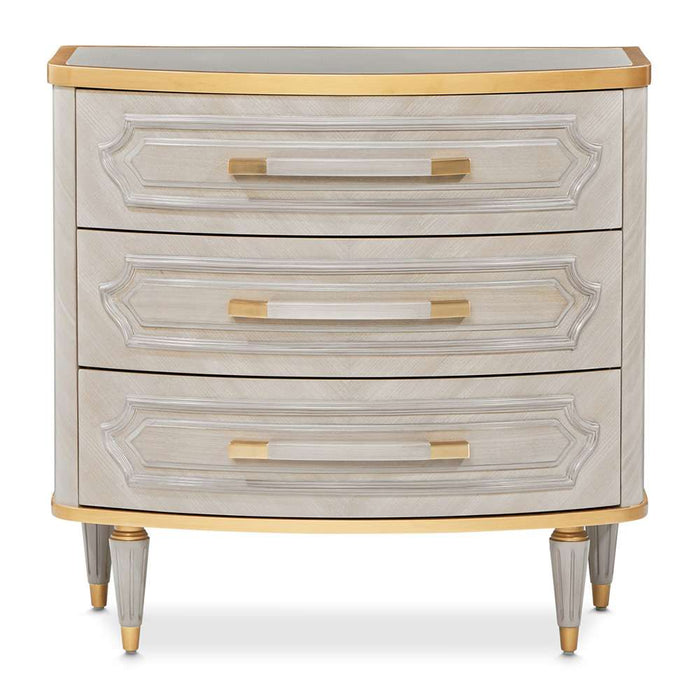 AICO Furniture - St.Charles 3 Drawer Nightstand in Dove Gray - 9088040-803 - GreatFurnitureDeal