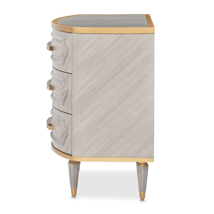 AICO Furniture - St.Charles 3 Drawer Nightstand in Dove Gray - 9088040-803 - GreatFurnitureDeal
