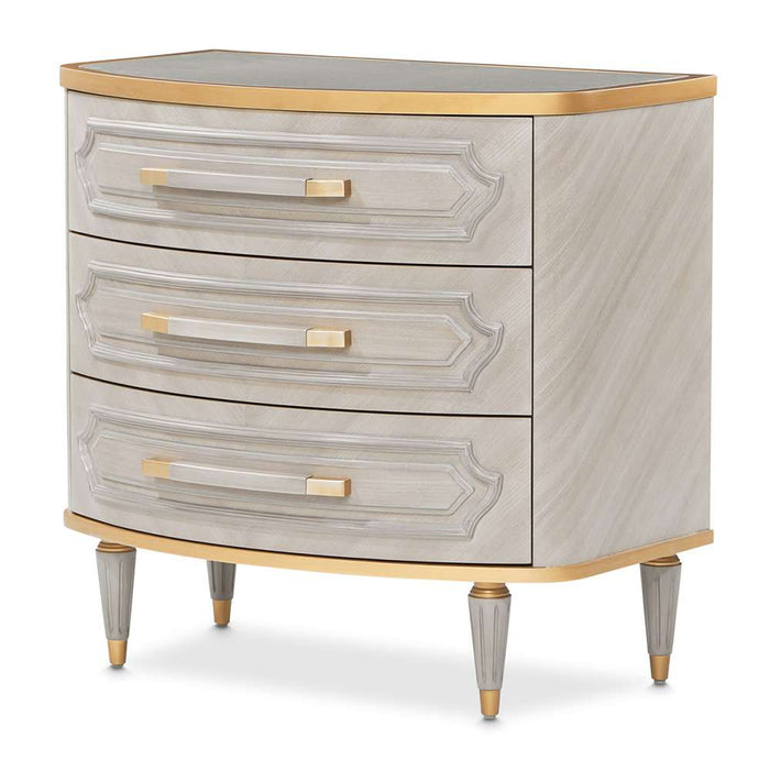 AICO Furniture - St.Charles 3 Drawer Nightstand in Dove Gray - 9088040-803 - GreatFurnitureDeal