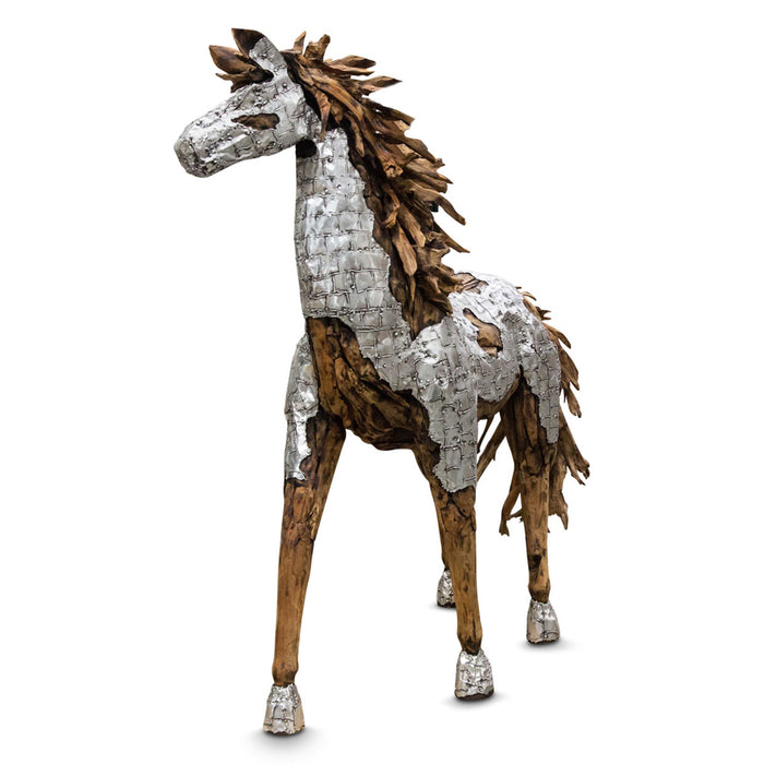 AICO Furniture - Discoveries Wood Crafted Horse w/ Aluminum Body - ACF-ARF-HORSE-003 - GreatFurnitureDeal