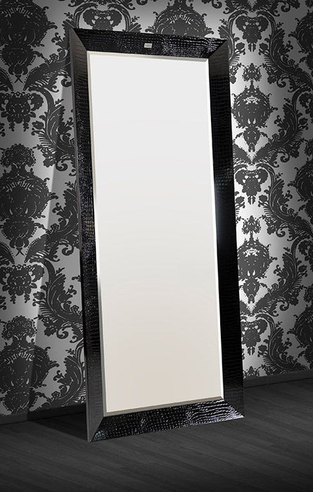 VIG Furniture - A&X Regal Black Crocodile Floor Mirror - VGUNAK421 - GreatFurnitureDeal
