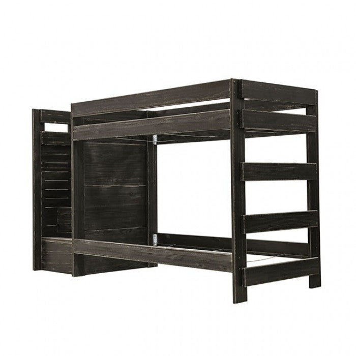 Furniture of America - Ampelios Twin Bunk Bed in Black - AM-BK102BK