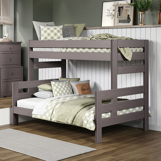 Furniture of America - Damaris Twin/Full Bunkbed in Gray - AM-BK306GY-BED - GreatFurnitureDeal