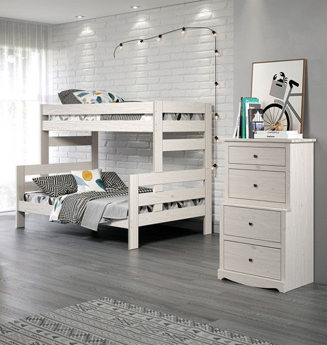 Furniture of America - Damaris Twin/Twin Bunk Bed in Light Oak - AM-BK306WH-BED - GreatFurnitureDeal