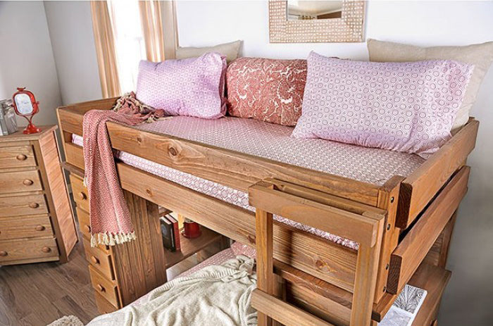 Furniture of America - Beckford Twin/Twin Loft Bed in Mahogany - AM-BK600