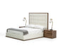 VIG Furniture - Modrest Amberlie White Vegan Leather & Walnut Eastern King Bed - VGMABR-96-WAL-BED-EK - GreatFurnitureDeal