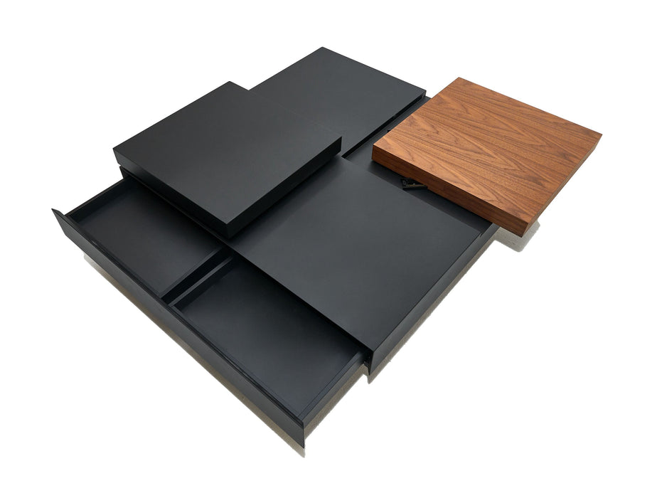 VIG Furniture - Modrest Ambry Modern Walnut and Flat Black Coffee Table - VGBB-MH1412-FB - GreatFurnitureDeal