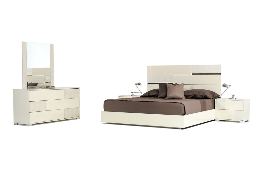 VIG Furniture - Modrest Ancona Italian Modern Beige Eastern King Bed - VGACANCONA-BED-BGE-EK - GreatFurnitureDeal