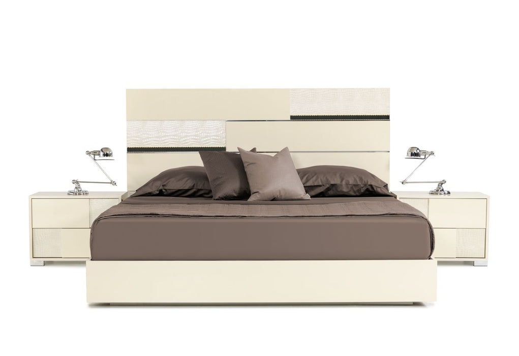 VIG Furniture - Modrest Ancona Italian Modern Beige Queen Bed - VGACANCONA-BED-BGE-Q - GreatFurnitureDeal