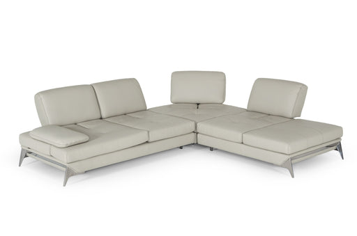 VIG Furniture - Nova Domus Andrea - Modern Grey Leather Sectional Sofa - VGNTANDREA-GRY-SECT - GreatFurnitureDeal
