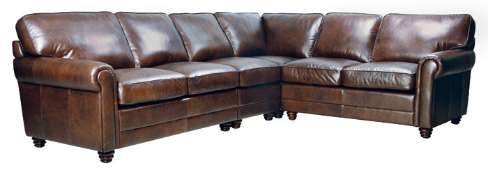 Mariano Italian Leather Furniture - Andrew Sectional Sofa in Havana - ANDREW SECTIONAL - GreatFurnitureDeal