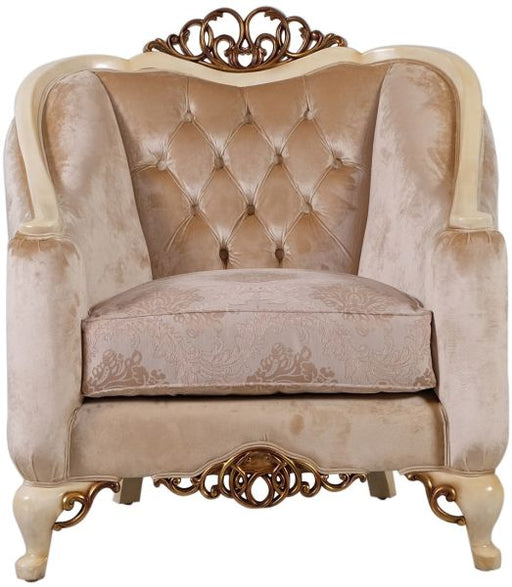 European Furniture - Angelica Chair in Beige & Gold - 45350-C - GreatFurnitureDeal