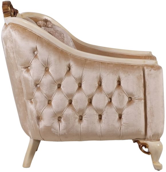 European Furniture - Angelica Chair in Beige & Gold - 45350-C - GreatFurnitureDeal