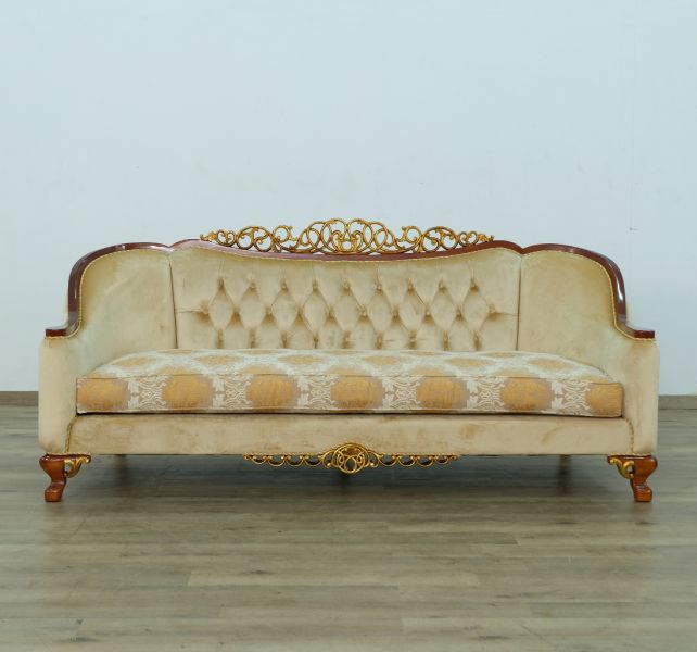 European Furniture - Angelica II Sofa in Wood and Gold Leafs - 45354-S - GreatFurnitureDeal