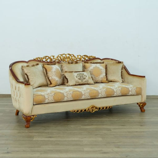 European Furniture - Angelica II Sofa in Wood and Gold Leafs - 45354-S - GreatFurnitureDeal