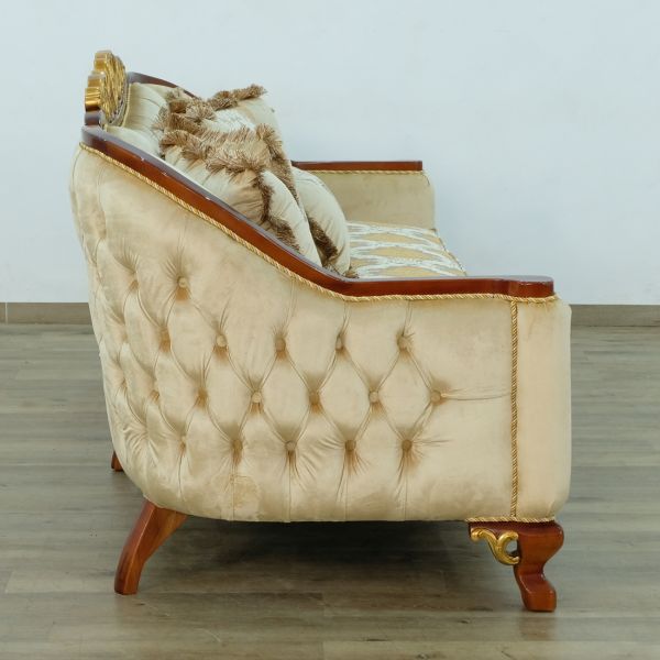 European Furniture - Angelica II Sofa in Wood and Gold Leafs - 45354-S - GreatFurnitureDeal