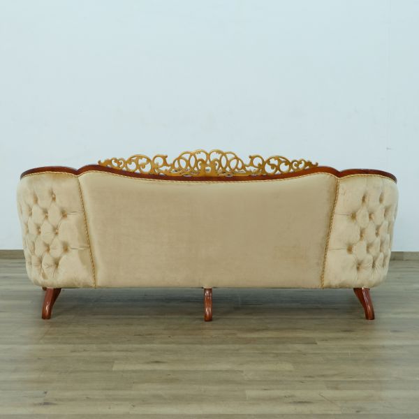 European Furniture - Angelica II Sofa in Wood and Gold Leafs - 45354-S - GreatFurnitureDeal