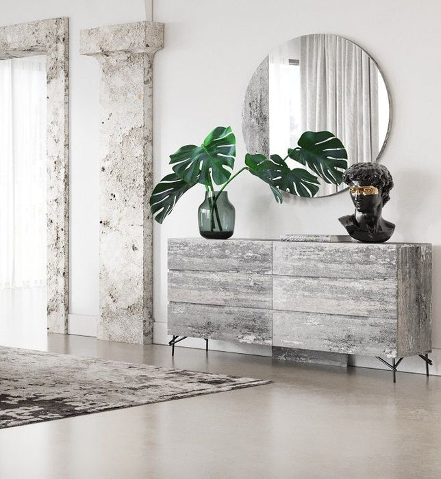 VIG Furniture - Nova Domus Aria Italian Modern Multi Grey with texture Round Mirror - VGAC-ARIA-M