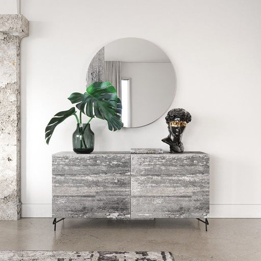 VIG Furniture - Nova Domus Aria Italian Modern Multi Grey with texture Round Mirror - VGAC-ARIA-M - GreatFurnitureDeal