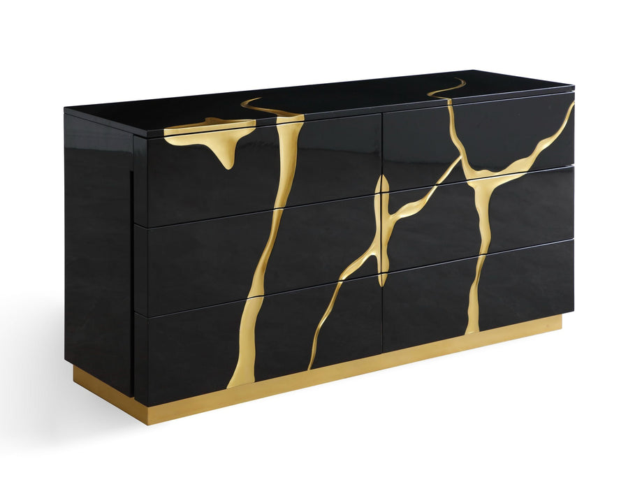 VIG Furniture - Modrest Aspen Modern Black and Gold Dresser - VGVC-J1801-D-L-W - GreatFurnitureDeal