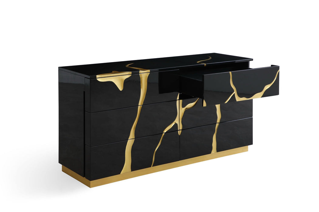 VIG Furniture - Modrest Aspen Modern Black and Gold Dresser - VGVC-J1801-D-L-W