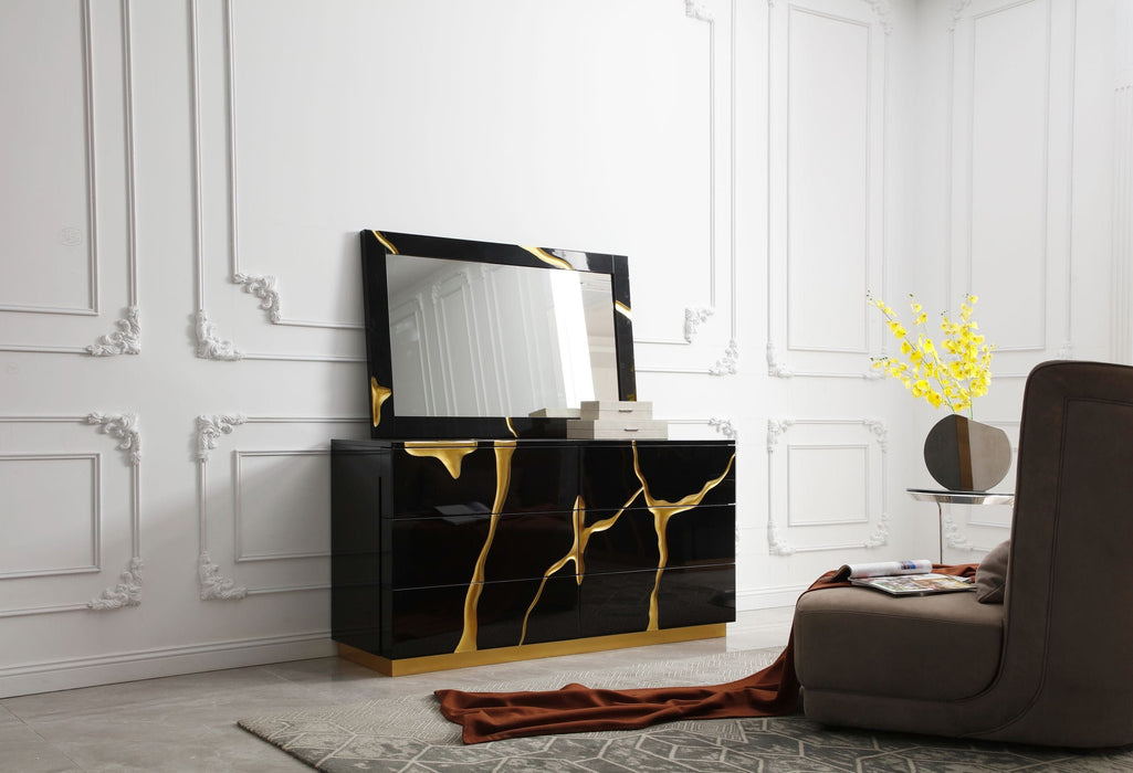 VIG Furniture - Modrest Aspen Modern Black and Gold Dresser - VGVC-J1801-D-L-W