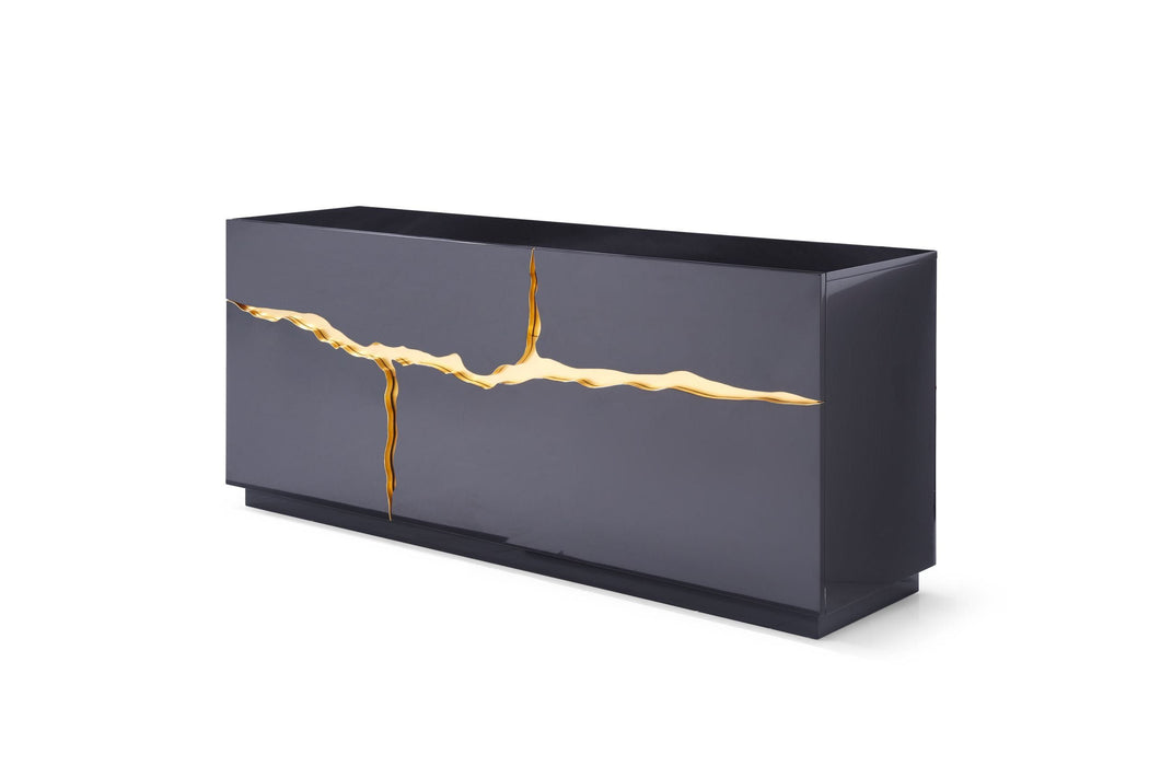 VIG Furniture - Modrest Aspen Modern High Gloss Black & Gold Buffet - VGVCG1808-BLK