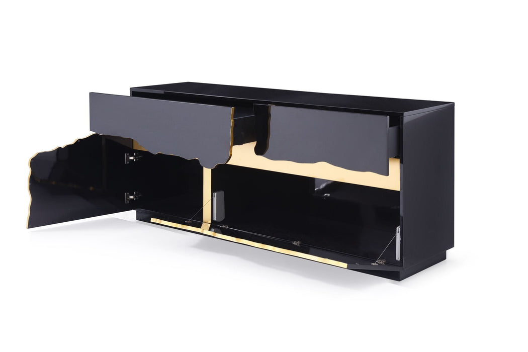 VIG Furniture - Modrest Aspen Modern High Gloss Black & Gold Buffet - VGVCG1808-BLK - GreatFurnitureDeal