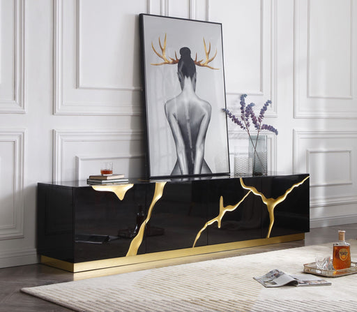 VIG Furniture - Modrest Aspen Modern Black & Gold TV Stand - VGVCTV1801-BLK-TV - GreatFurnitureDeal