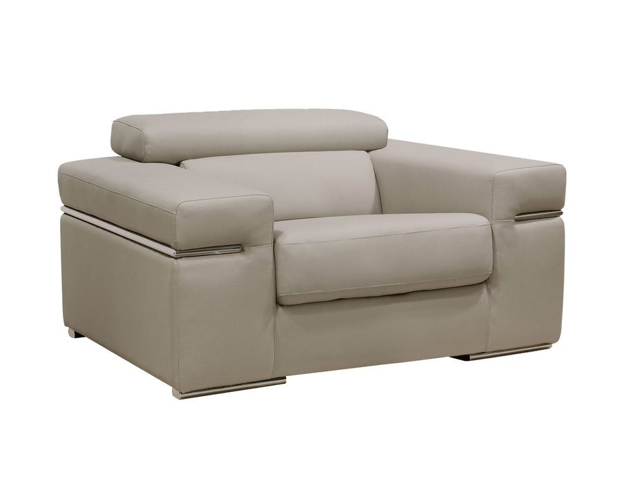 VIG Furniture - Divani Casa Atlantis Modern Light Grey Vegan Leather Accent Chair - VGEV8020-GRY-CH