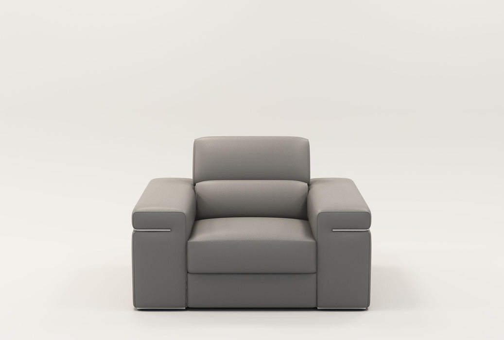 VIG Furniture - Divani Casa Atlantis Modern Light Grey Vegan Leather Accent Chair - VGEV8020-GRY-CH
