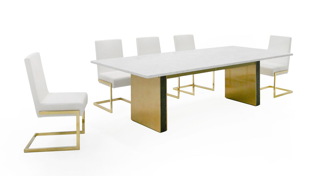 VIG Furniture - Modrest Auer White Marble & Gold Dining Table - VGGM-DT-VALDERA-DT