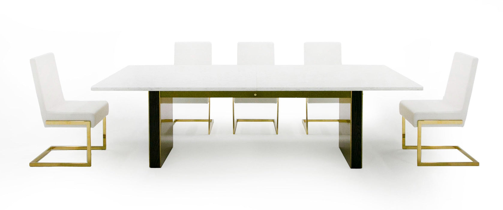 VIG Furniture - Modrest Auer White Marble & Gold Dining Table - VGGM-DT-VALDERA-DT
