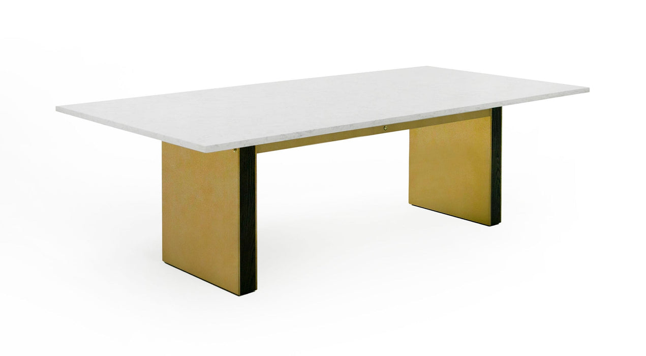 VIG Furniture - Modrest Auer White Marble & Gold Dining Table - VGGM-DT-VALDERA-DT - GreatFurnitureDeal