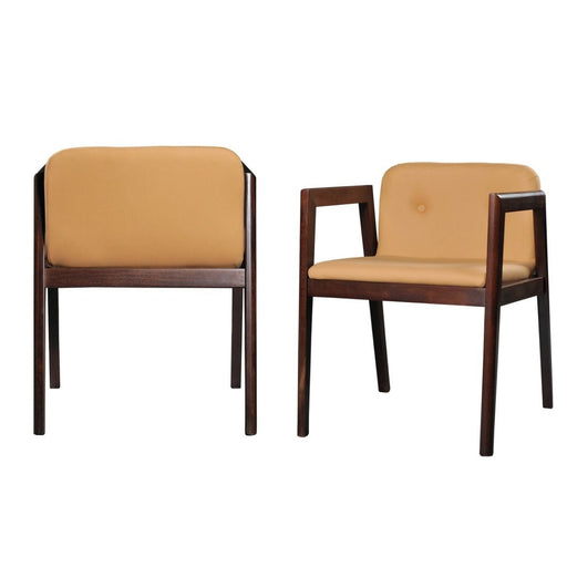 VIG Furniture - Modrest Avrum - Modern Camel Eco-Leather Dining Chair (Set of 2) - VGTSID-CAM-DC - GreatFurnitureDeal