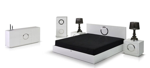 VIG Furniture - A&X Ovidius Modern White Crocodile Lacquer Queen Bed - VGUNAW223-180-Q - GreatFurnitureDeal
